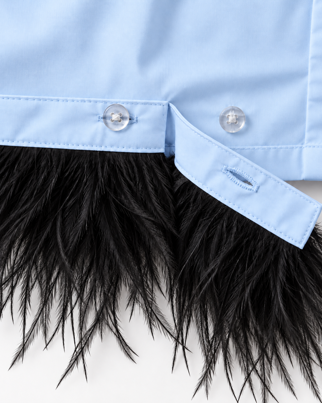 KELLY Feather Shirt, детайл с пера