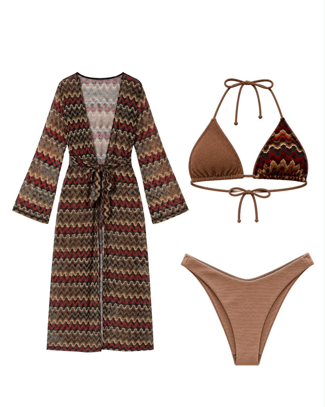 SOLÉ BIKINI SET + MAREA LONG KIMONO SET